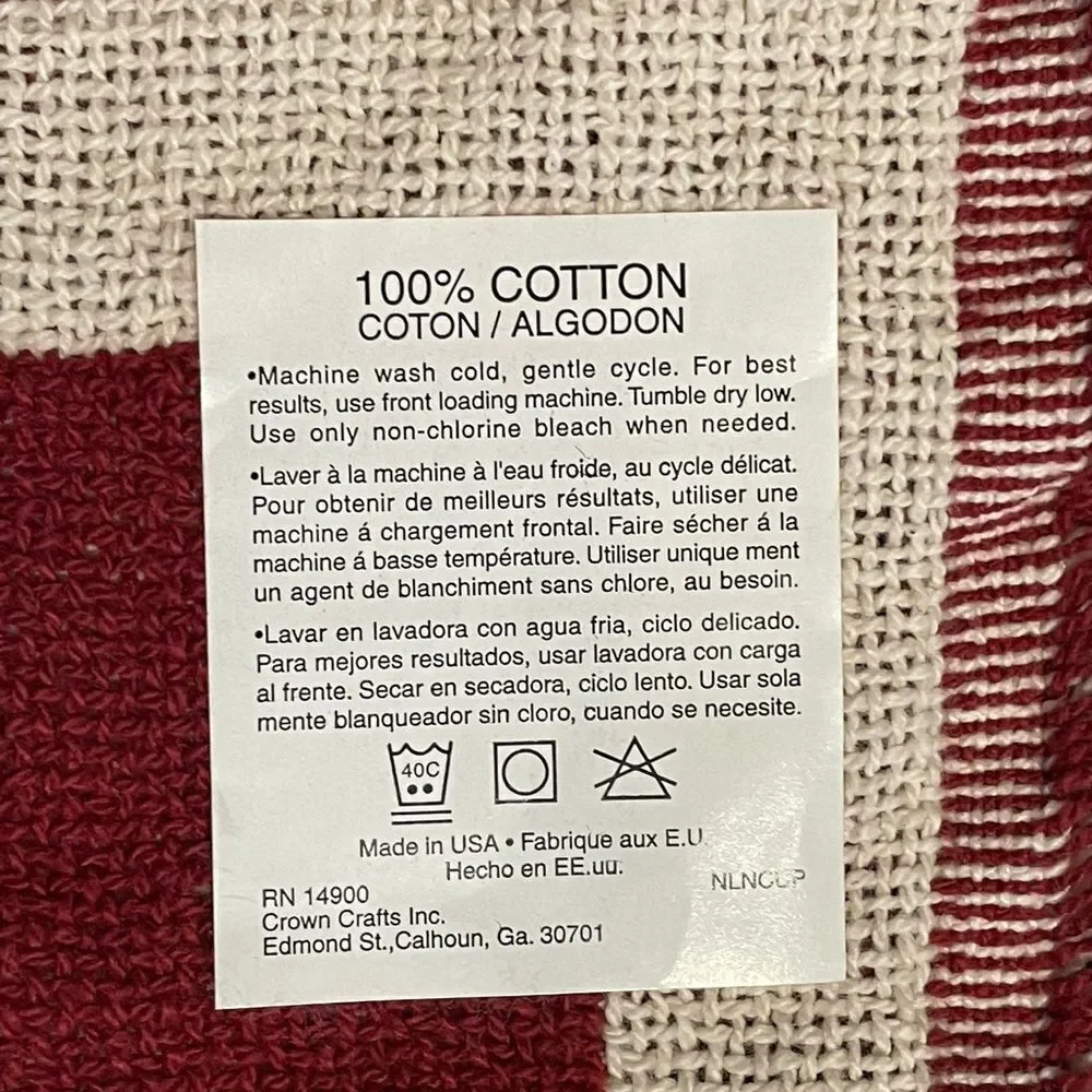 Vintage Rare Avon Mrs Albee Collectible Throw Blanket Red Cream